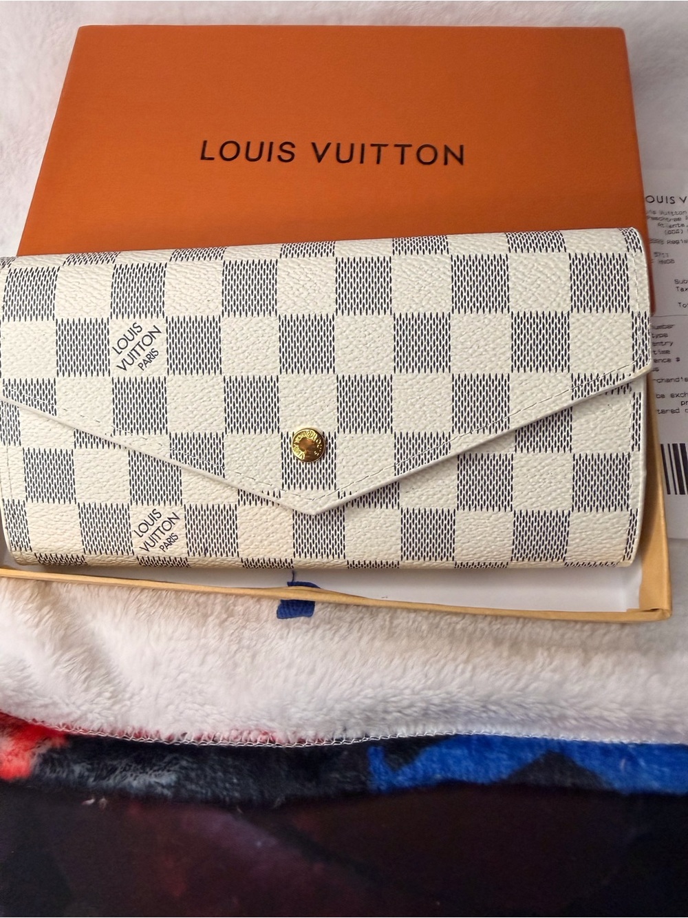 Damier Azur Envelope Wallet - White/Blue - Picture 8 of 8
